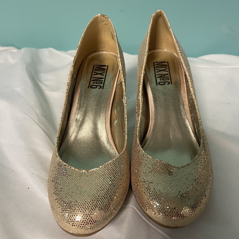 Mix No. 6‎ Shoes  Glitter Pump Sliver Women's Size 6. S-387